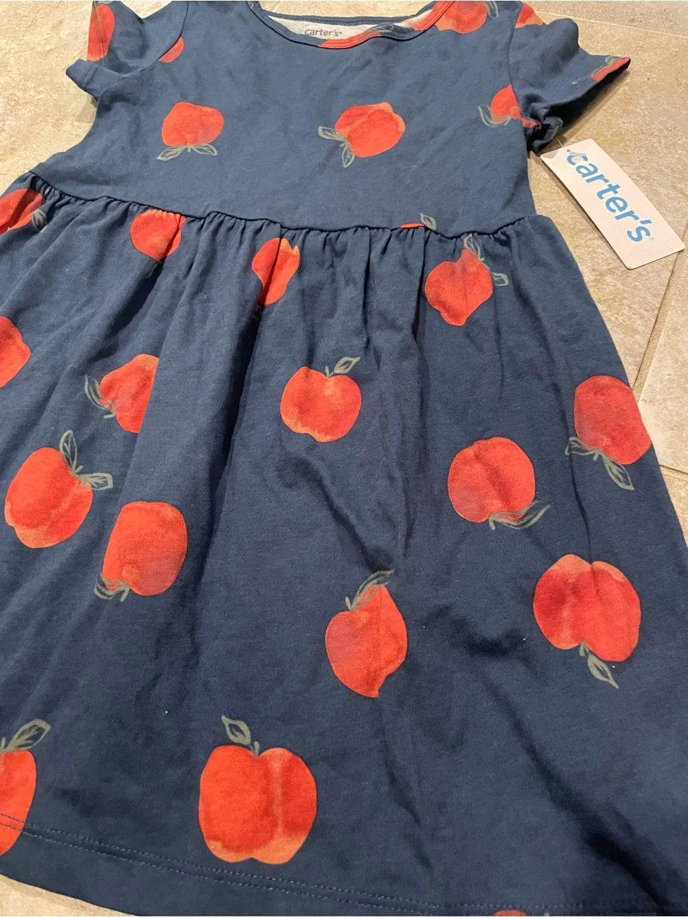 NWT Carter’s Apple Patterned Little Girl’s Babydoll Dress